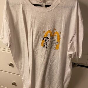 H&M White Tee with Yellow Arch Graphic